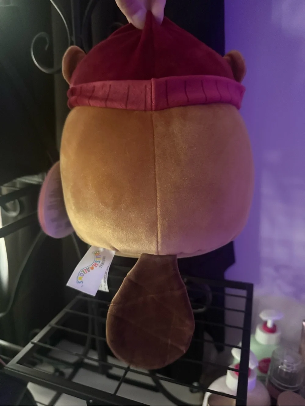 Squishmallows Brown Halloween Beaver with Red Hat
